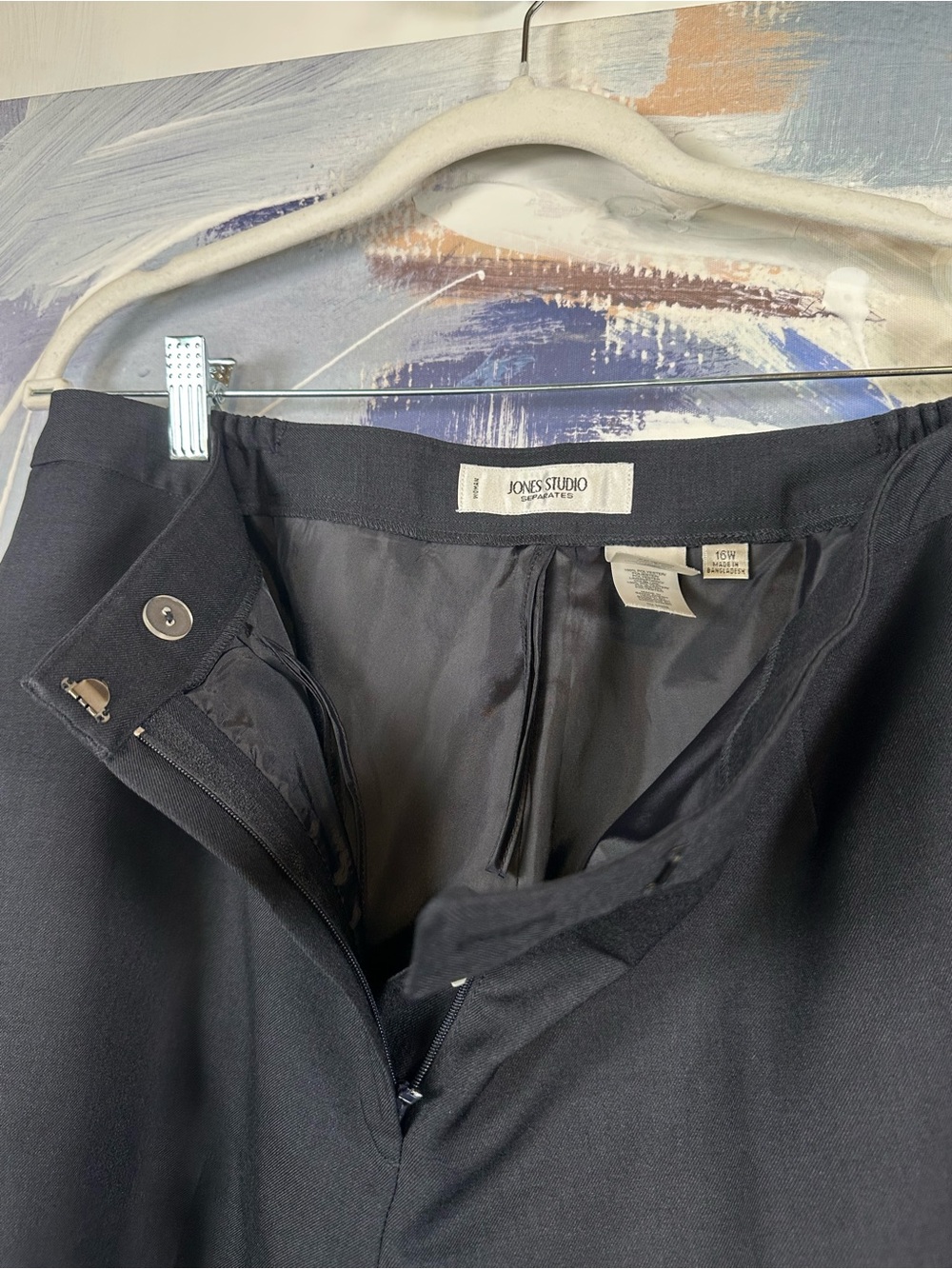 Jones Studio Separate 16W Black 2 Piece Pantsuit Blazer Trouser Career Suit 1164 - Picture 7 of 16